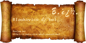 Blaskovics Ábel névjegykártya