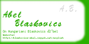 abel blaskovics business card